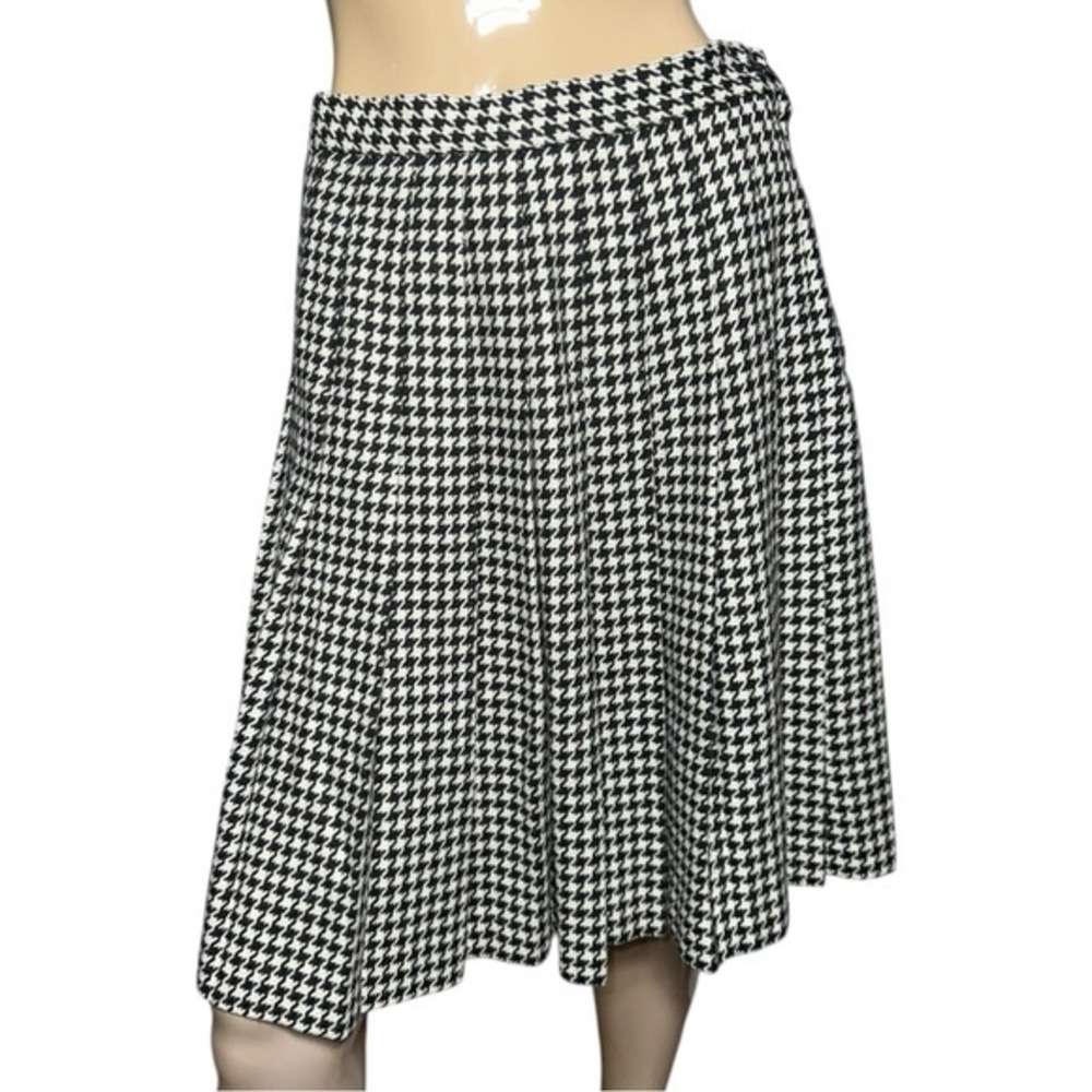 Peabody House Vintage Women’s Size 11 12 Black White Houndstooth A-Line Skirt